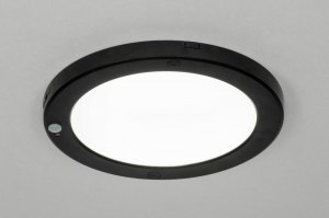 plafondlamp 73351 modern kunststof zwart mat rond