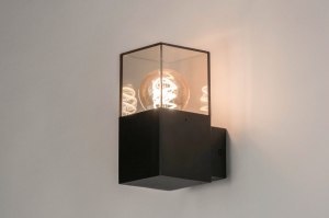 Wandleuchte 73372 Sale modern Aluminium Kunststoff Kunststoffglas Metall schwarz matt braun rechteckig