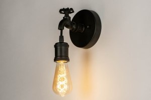 wandlamp 73415 industrieel landelijk modern stoer raw eigentijds klassiek metaal zwart mat