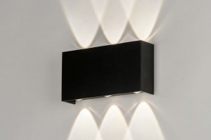 wandlamp 73420 modern aluminium metaal zwart mat rechthoekig