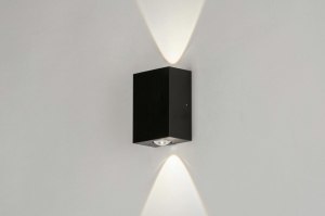 wandlamp 73421 modern aluminium metaal zwart mat rechthoekig