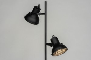 Stehleuchte 73425 Industrielook laendlich modern coole Lampen grob Metall schwarz matt rund