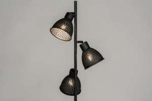 staande lamp 73427 landelijk modern metaal zwart mat rond