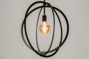 hanglamp 73431 modern metaal zwart mat rond