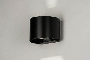 wandlamp 73444 modern aluminium metaal zwart mat rond