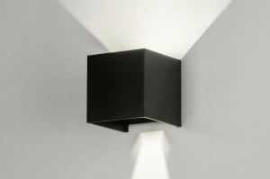 wandlamp 73475 modern aluminium metaal zwart mat vierkant