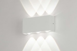 wall lamp 73476 modern aluminium metal white matt oblong rectangular