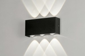 wandlamp 73477 modern aluminium metaal zwart mat rechthoekig