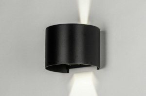 wandlamp 73479 modern aluminium metaal zwart mat rond