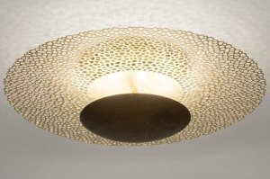 plafondlamp 73527 klassiek eigentijds klassiek messing metaal goud brons mat messing rond