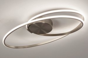 plafondlamp 73530 modern staal rvs metaal staalgrijs ovaal