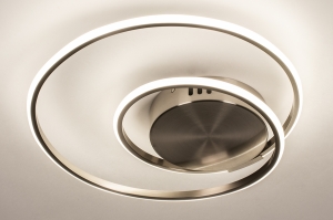 plafondlamp 73536 modern staal rvs metaal staalgrijs rond