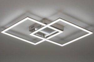 plafondlamp 73568 sale modern staal rvs metaal staalgrijs vierkant