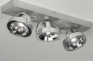 Spot 73574 modern zeitgemaess klassisch Aluminium gebuerstetes Aluminium Metall Aluminium rund rechteckig