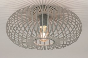 Deckenleuchte 73611 Industrielook laendlich modern coole Lampen grob Retro Metall grau Betongrau rund