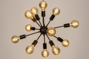 Pendelleuchte 73638 Sale modern Retro Art deco Metall schwarz matt rund