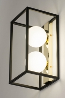Deckenleuchte 73644 Sale modern Retro zeitgemaess klassisch Art deco Glas mit Opalglas Messing (farben) glaenzend Metall schwarz matt weiss Goldfarben