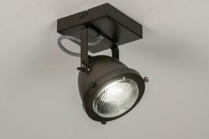 spot 73651 eindereeks industrieel landelijk stoere lampen retro metaal oldmetal (gunmetal) zwart bruin rond rechthoekig