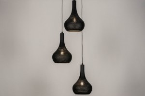 hanglamp 73662 modern eigentijds klassiek metaal zwart mat rond