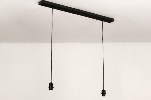 hanglamp 73666 industrie look modern eigentijds klassiek metaal zwart mat rond langwerpig