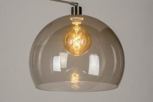 losse onderdelen 73670 landelijk modern retro glas kunststof acrylaat kunststofglas grijs bruin rond