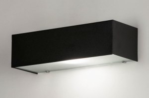 wandlamp 73715 modern glas aluminium metaal zwart mat langwerpig rechthoekig