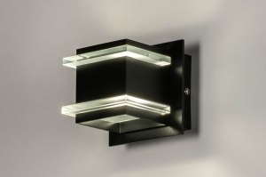 Wandleuchte 73722 Design modern Glas Aluminium Metall schwarz matt viereckig