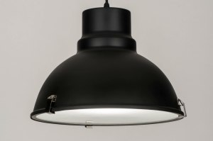 Pendelleuchte 73734 Industrielook laendlich modern Metall schwarz matt rund