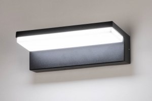 wandlamp 73745 sale modern aluminium kunststof polycarbonaat slagvast zwart mat rechthoekig