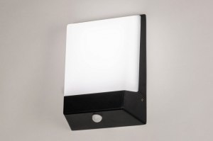 wandlamp 73747 eindereeks modern aluminium kunststof polycarbonaat zwart mat rechthoekig