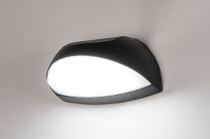Wandleuchte 73748 Sale modern Aluminium Kunststoff Polycarbonat schwarz matt weiss oval