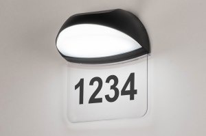 wandlamp 73749 sale modern aluminium kunststof polycarbonaat slagvast zwart mat ovaal