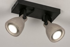 Spot 73798 Sale Industrielook laendlich modern coole Lampen grob Beton Metall schwarz matt Betongrau rund rechteckig