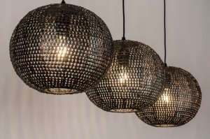 hanglamp 73824 industrieel landelijk modern metaal zwart brons rond