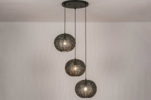 hanglamp 73825 industrieel landelijk modern metaal zwart brons antraciet rond