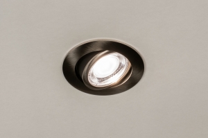 Einbauspot 73872 modern Edelstahl Metall Nickel stahlgrau rund