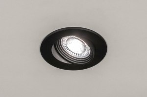 inbouwspot 73881 landelijk rustiek modern aluminium zwart mat rond