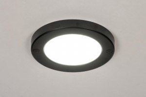 plafondlamp 73932 modern kunststof zwart wit rond