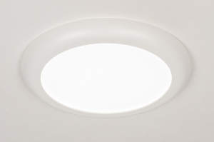 plafondlamp 73937 modern kunststof wit mat rond