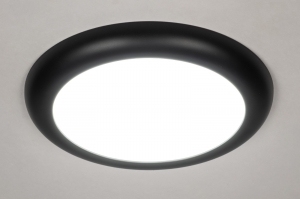 plafondlamp 73938 design modern kunststof zwart mat rond