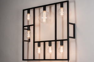 wandlamp 73959 sale industrieel modern metaal zwart mat rechthoekig