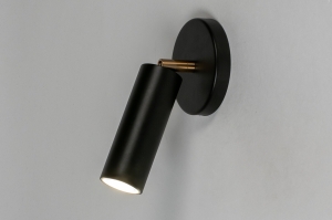 plafondlamp 73980 design landelijk modern eigentijds klassiek metaal zwart mat messing rond