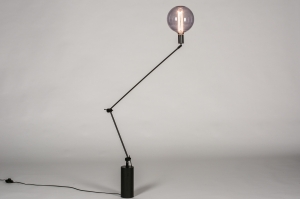 vloerlamp 74012 industrieel modern retro metaal zwart mat rond