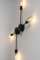 plafondlamp 74048 sale industrieel design modern stoer raw metaal zwart mat