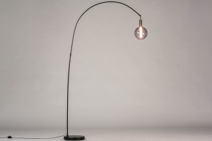 staande lamp 74067 eindereeks industrieel design modern stoere lampen eigentijds klassiek metaal zwart mat rond