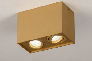 Spot 74142 Sale laendlich modern zeitgemaess klassisch Messing (farben) gebuerstet Aluminium Goldfarben Matt Messing (farben) rechteckig