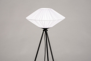 vloerlamp 74159 sale landelijk modern eigentijds klassiek stof metaal zwart mat wit glans