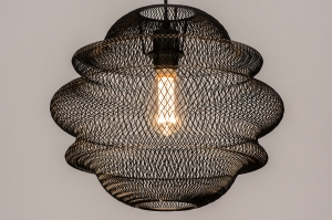 hanglamp 74182 sale industrieel landelijk modern eigentijds klassiek metaal zwart mat rond