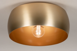 plafondlamp 74198 landelijk modern klassiek eigentijds klassiek messing geschuurd metaal goud messing rond