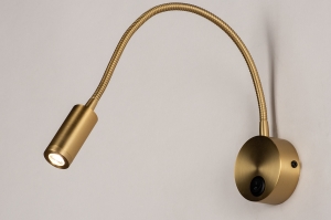 wandlamp 74208 modern eigentijds klassiek metaal goud mat messing rond